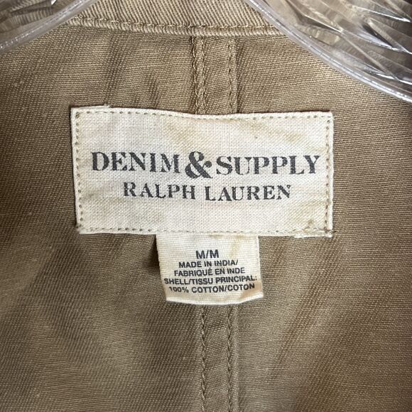 Ralph Lauren Denim Supply Jacket Cotton Military Gold Buttons Peplum Back Medium - Picture 9 of 14